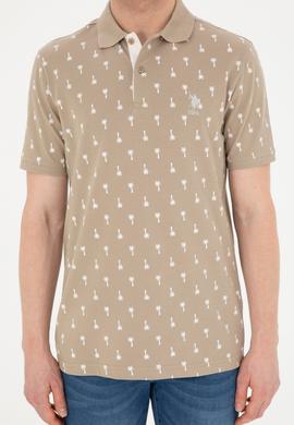 Erkek Regular Fit Polo Yaka Açık Haki Tişört - 50281960041