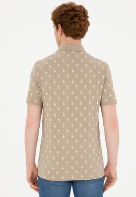 Erkek Regular Fit Polo Yaka Açık Haki Tişört - 50281960041