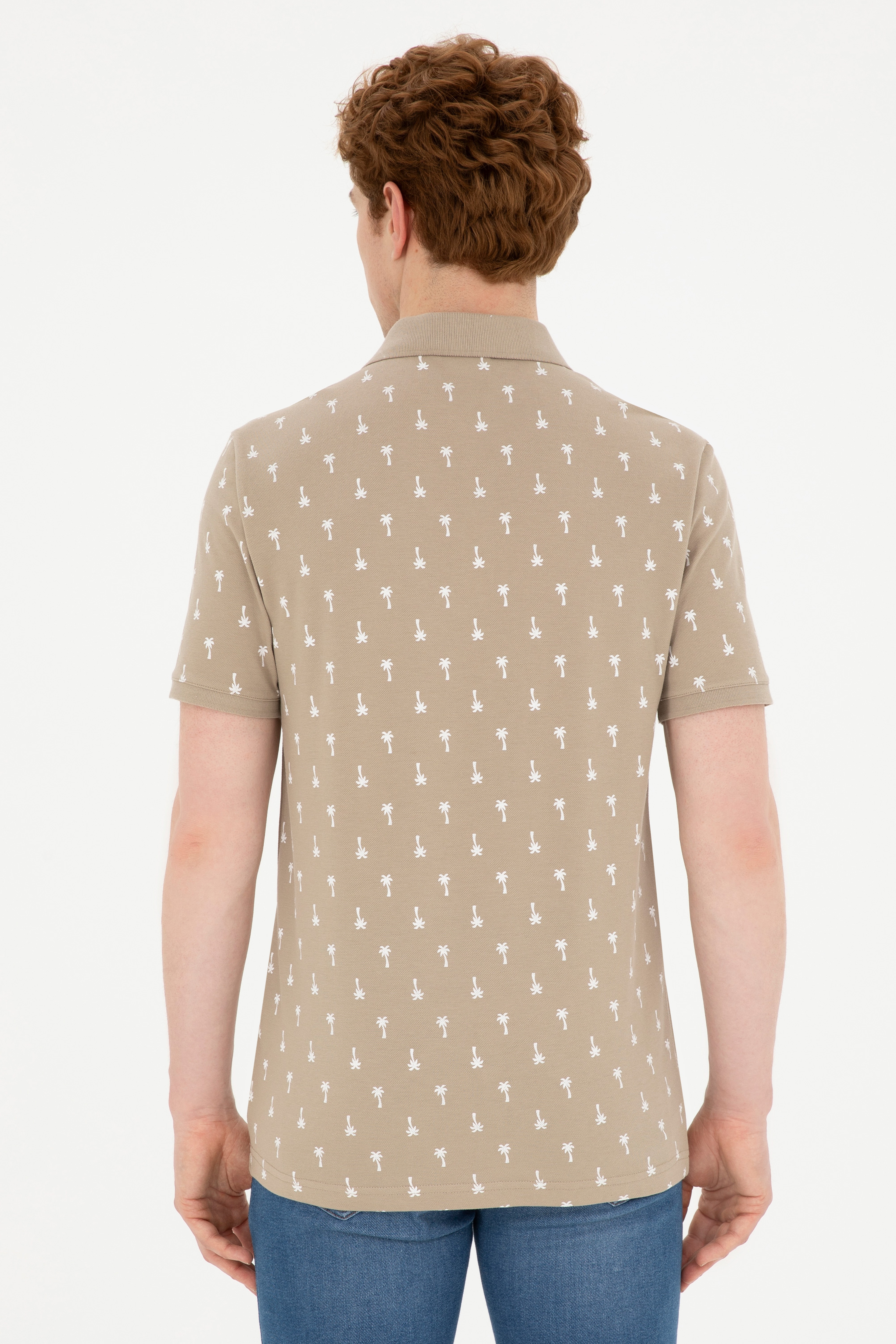 Erkek Regular Fit Polo Yaka Açık Haki Tişört - Image 5