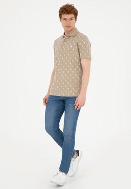 Erkek Regular Fit Polo Yaka Açık Haki Tişört - 50281960041