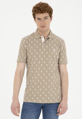 Erkek Regular Fit Polo Yaka Açık Haki Tişört - 50281960041