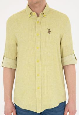 Erkek Fıstık Yeşili Uzun Kollu Gömlek - 50283699006