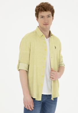 Erkek Fıstık Yeşili Uzun Kollu Gömlek - 50283699006