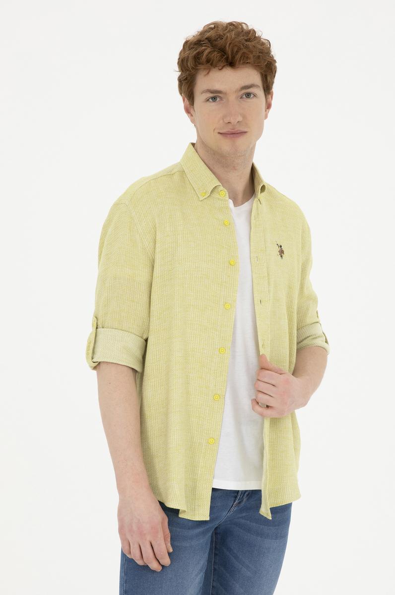 Erkek Fıstık Yeşili Uzun Kollu Gömlek