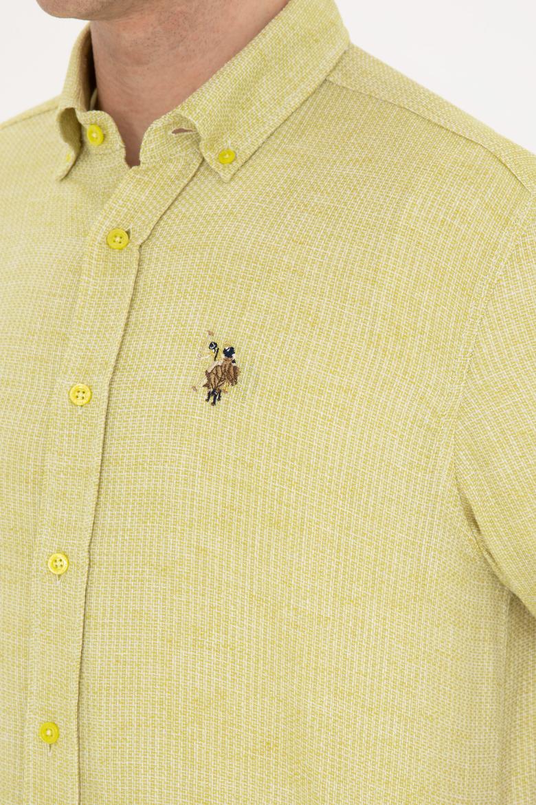 Erkek Fıstık Yeşili Uzun Kollu Gömlek - 50283699006