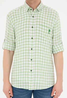 Erkek Kareli Yeşil Gömlek - 50283820028