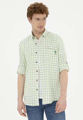 Erkek Kareli Yeşil Gömlek - 50283820028