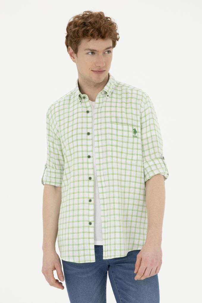 Erkek Kareli Yeşil Gömlek