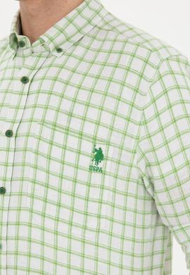 Erkek Kareli Yeşil Gömlek - 50283820028