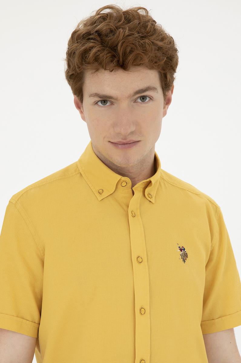 Erkek Safran Kısa Kollu Gömlek