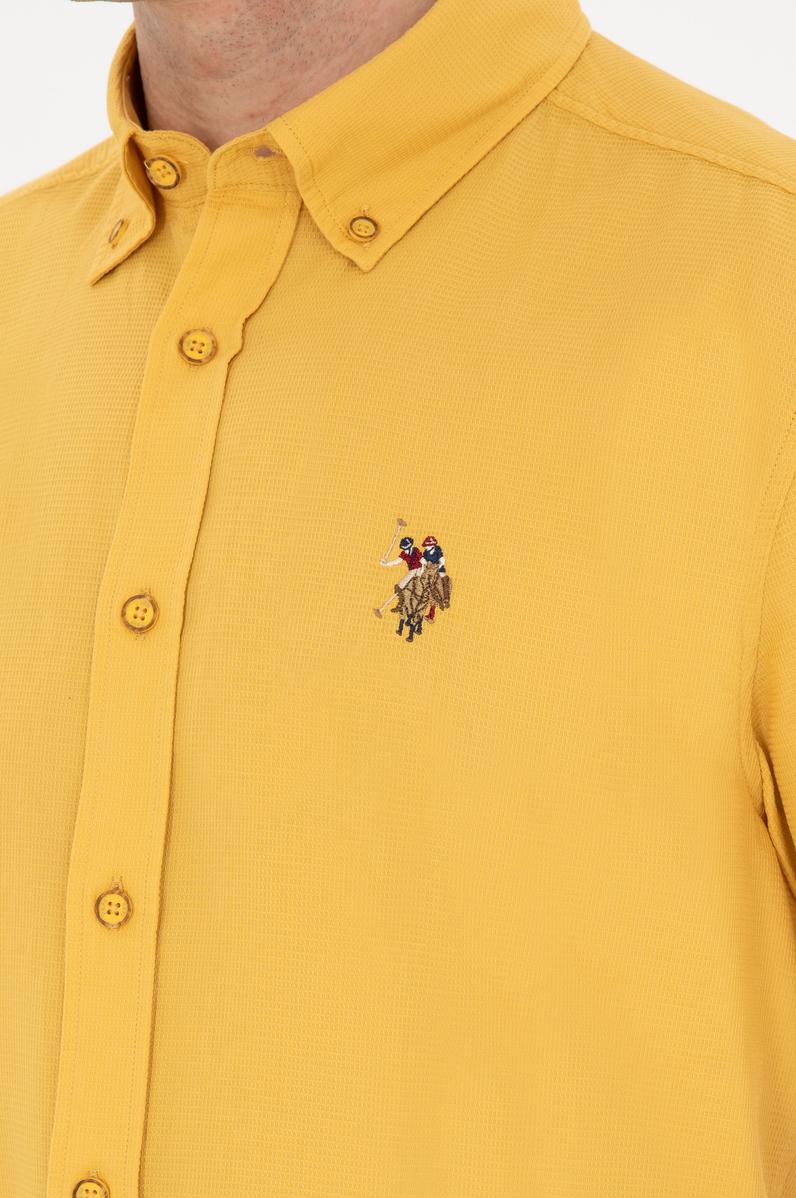 Erkek Safran Kısa Kollu Gömlek
