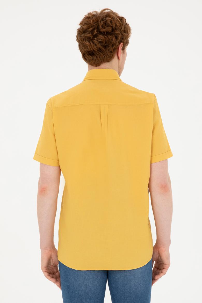Erkek Safran Kısa Kollu Gömlek - 50283819019