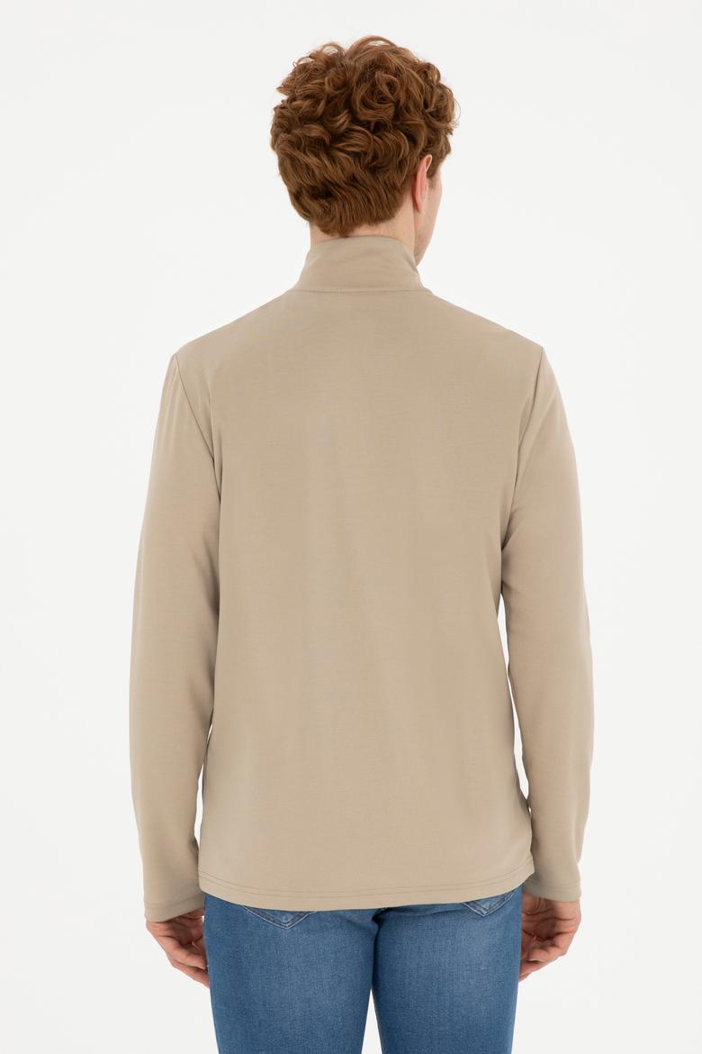 Erkek Açık Haki Örme Hırka - 50281076011