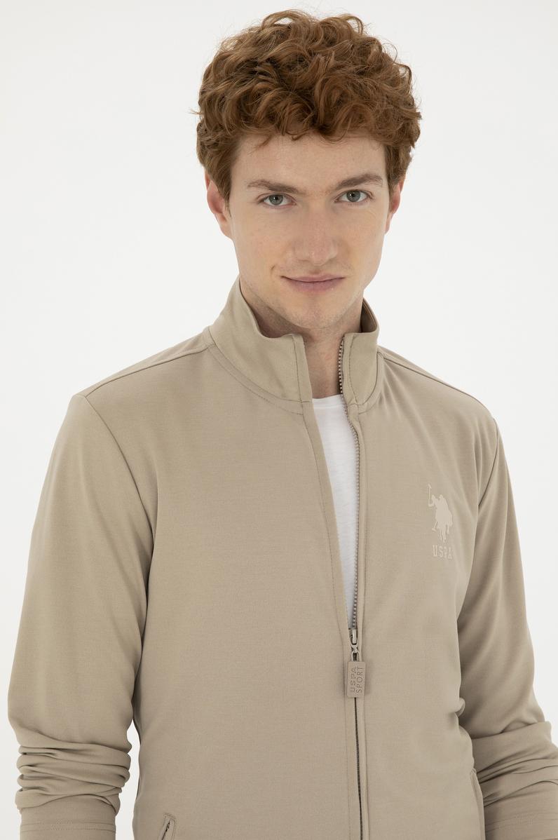 Erkek Açık Haki Örme Hırka