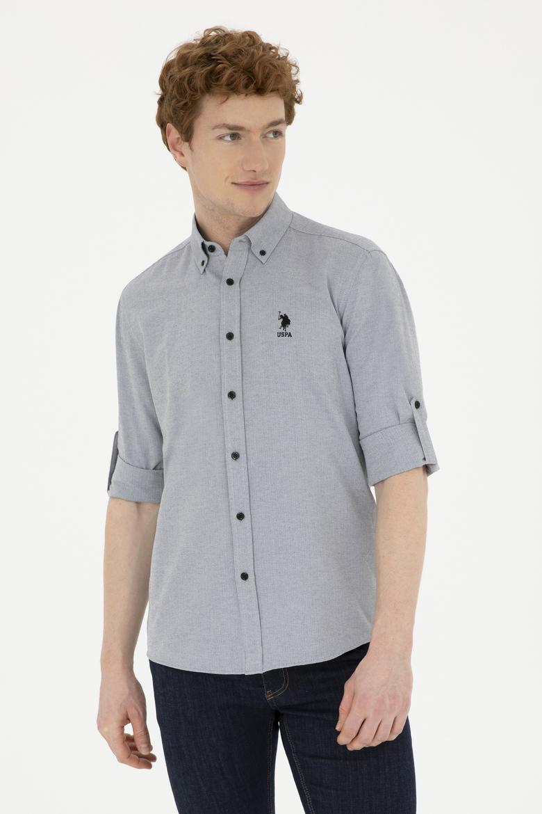 Erkek Gri Uzun Kollu Gömlek