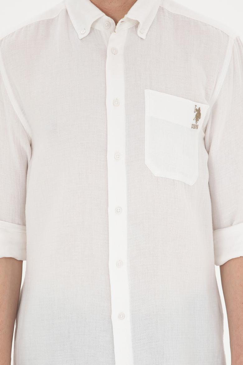 Erkek Beyaz Uzun Kollu Gömlek - 50285564021