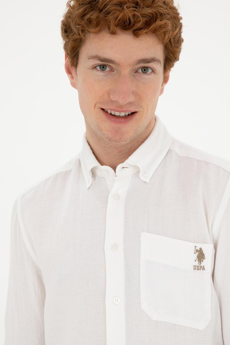 Erkek Beyaz Uzun Kollu Gömlek - 50285564021