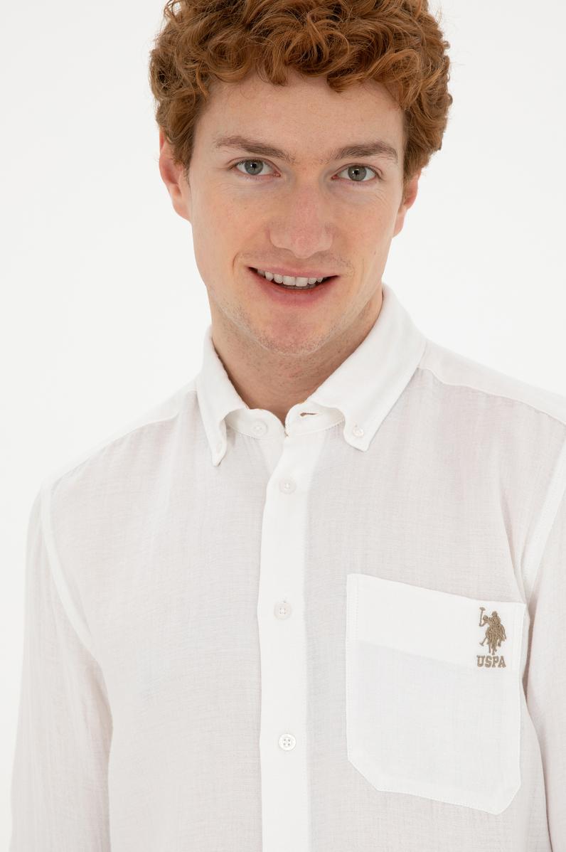 Erkek Beyaz Uzun Kollu Gömlek