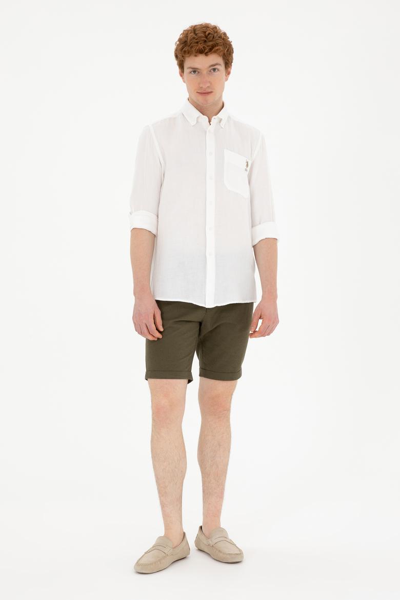 Erkek Beyaz Uzun Kollu Gömlek - 50285564021