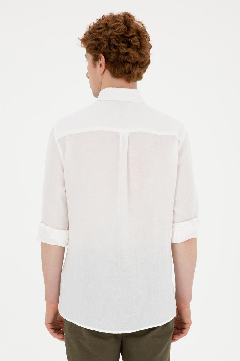 Erkek Beyaz Uzun Kollu Gömlek - 50285564021