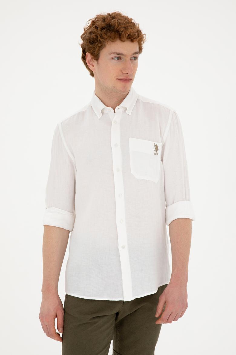 Erkek Beyaz Uzun Kollu Gömlek - 50285564021