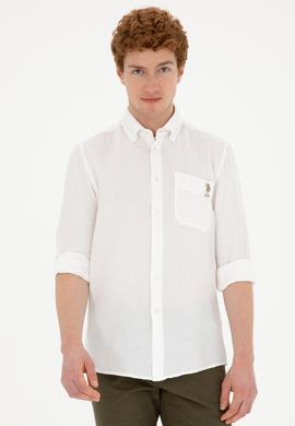 Erkek Beyaz Uzun Kollu Gömlek - 50285564021