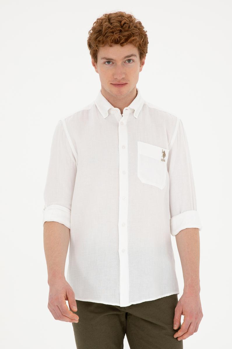 Erkek Beyaz Uzun Kollu Gömlek