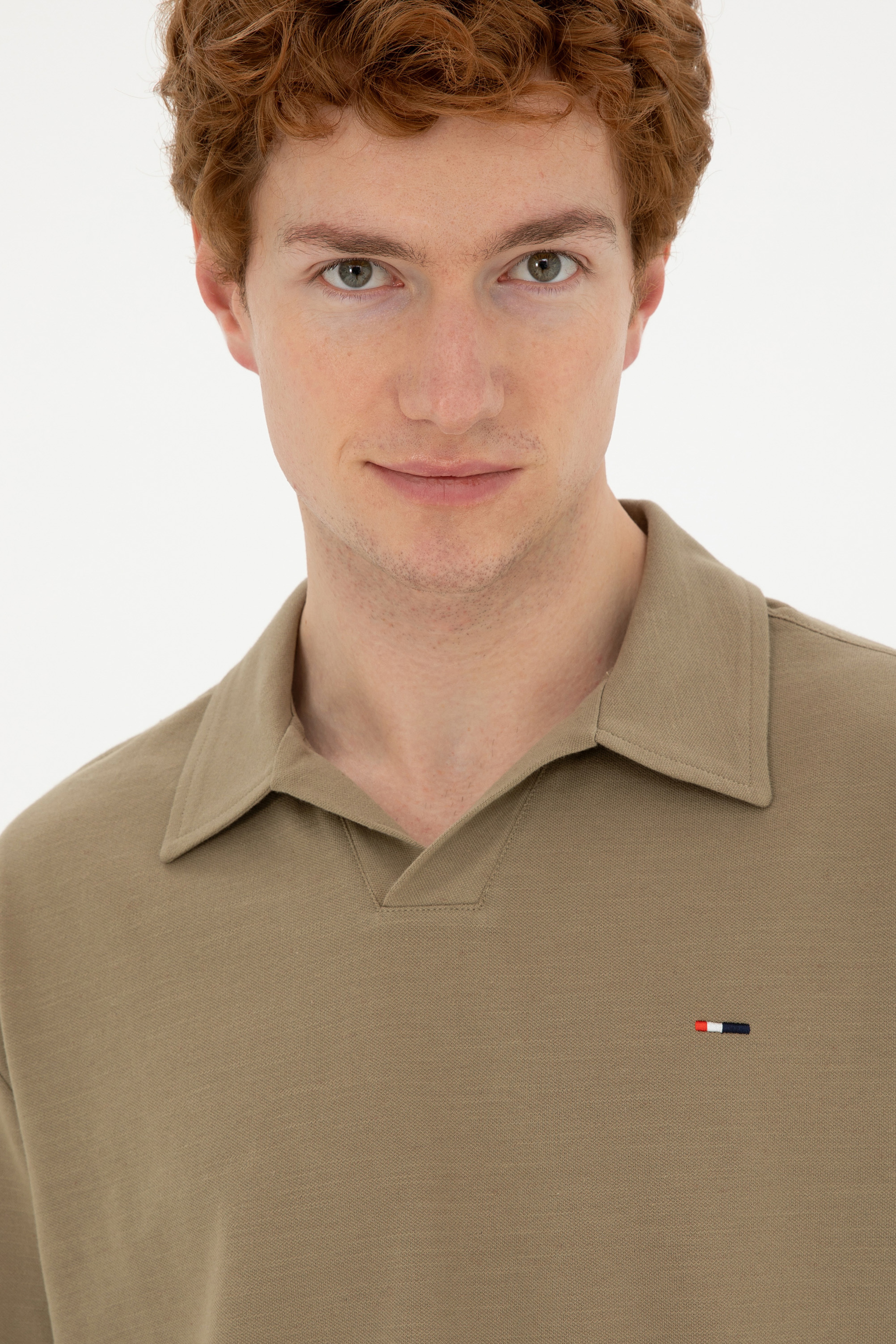 Erkek Comfort Fit Polo Yaka Haki Tişört