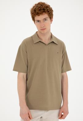 Erkek Comfort Fit Polo Yaka Haki Tişört - 50282242097