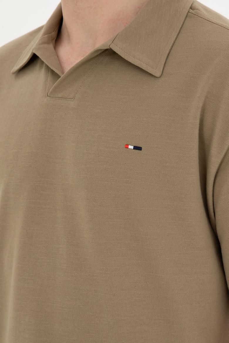 Erkek Comfort Fit Polo Yaka Haki Tişört - 50282242097