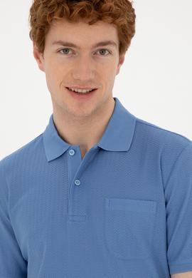 Erkek Regular Fit Polo Yaka Koyu Mavi Tişört - 50282504001