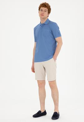 Erkek Regular Fit Polo Yaka Koyu Mavi Tişört - 50282504001