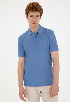 Erkek Regular Fit Polo Yaka Koyu Mavi Tişört - 50282504001