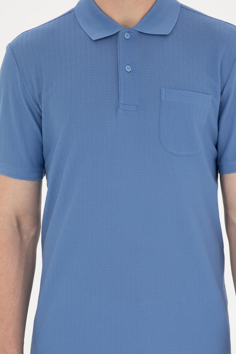 Erkek Regular Fit Polo Yaka Koyu Mavi Tişört - 50282504001