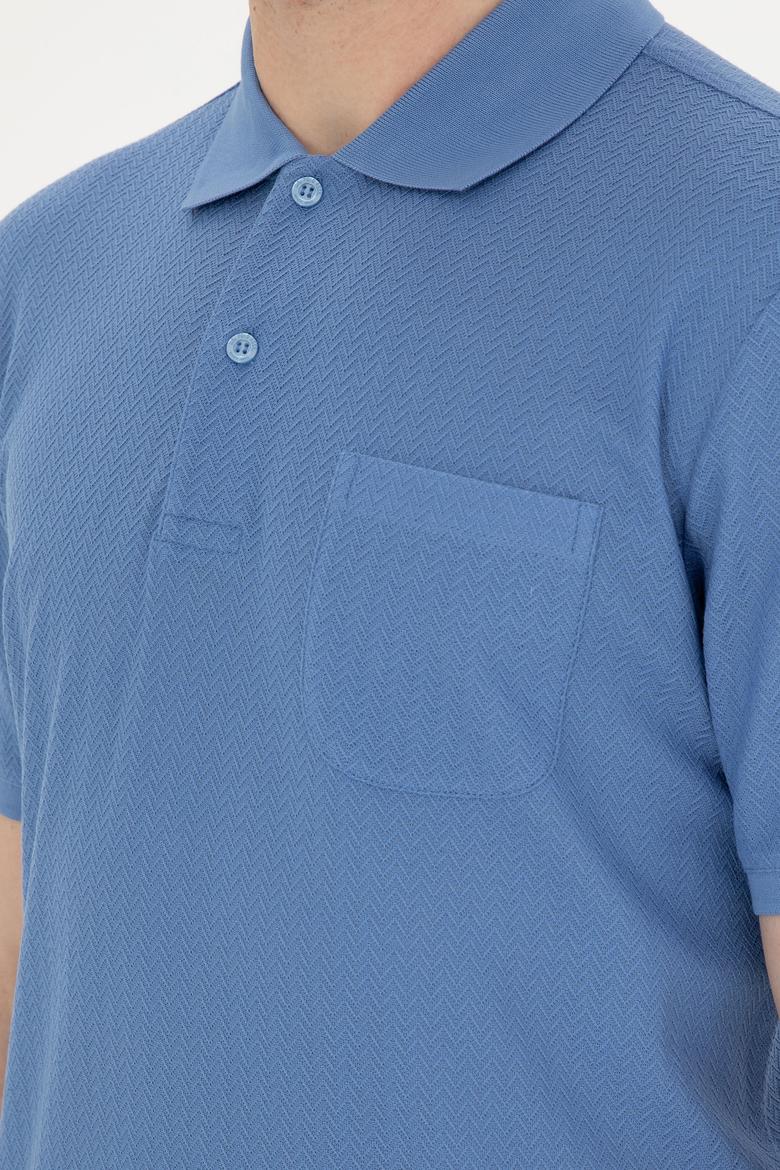 Erkek Regular Fit Polo Yaka Koyu Mavi Tişört - 50282504001