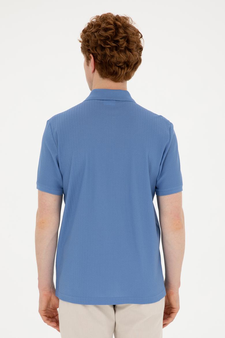 Erkek Regular Fit Polo Yaka Koyu Mavi Tişört - 50282504001