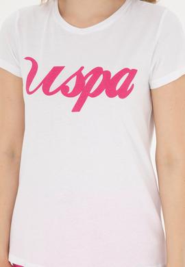 Kadın Beyaz Bisiklet Yaka Tişört - 50288687004