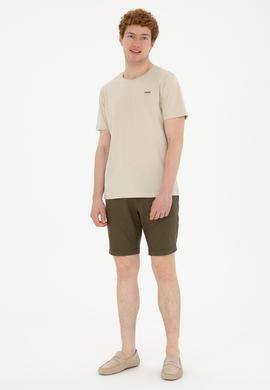 Erkek Haki Dokuma Şort - 50289426009