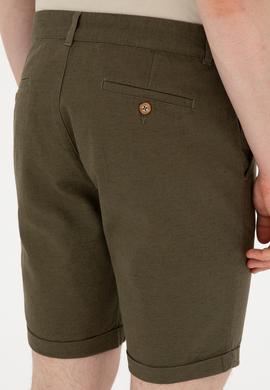 Erkek Haki Dokuma Şort - 50289426009