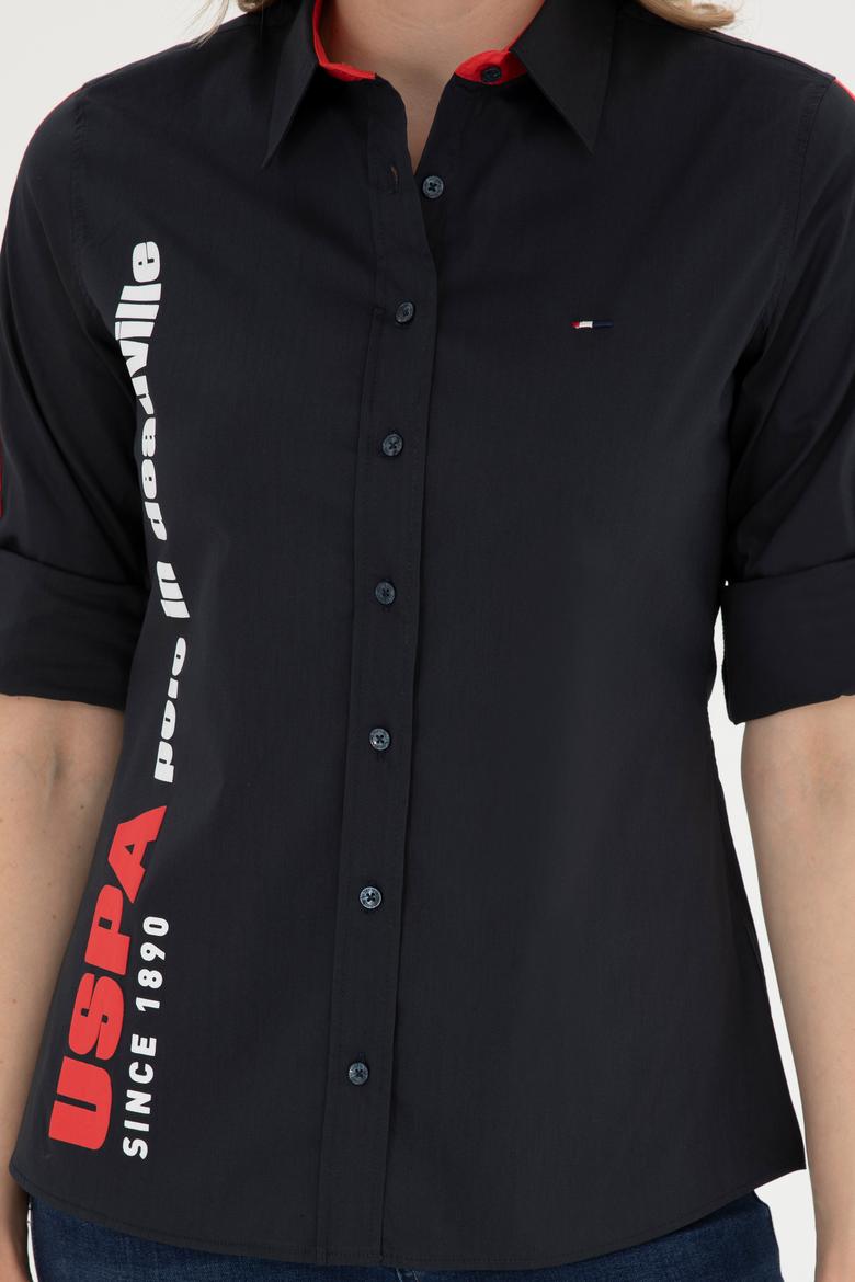 Kadın Lacivert Uzun Kollu Gömlek - 50263723012