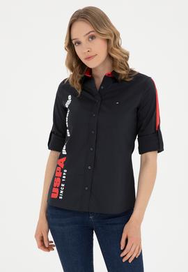 Kadın Lacivert Uzun Kollu Gömlek - 50263723012