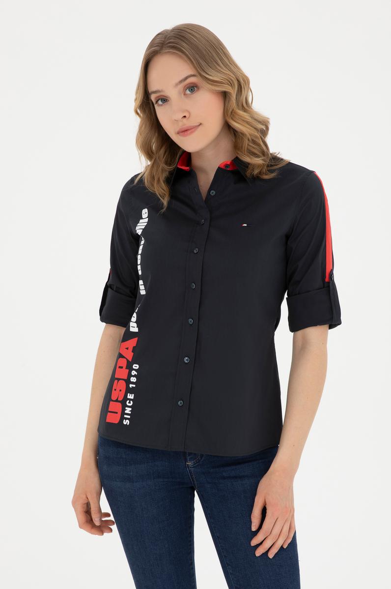 Kadın Lacivert Uzun Kollu Gömlek