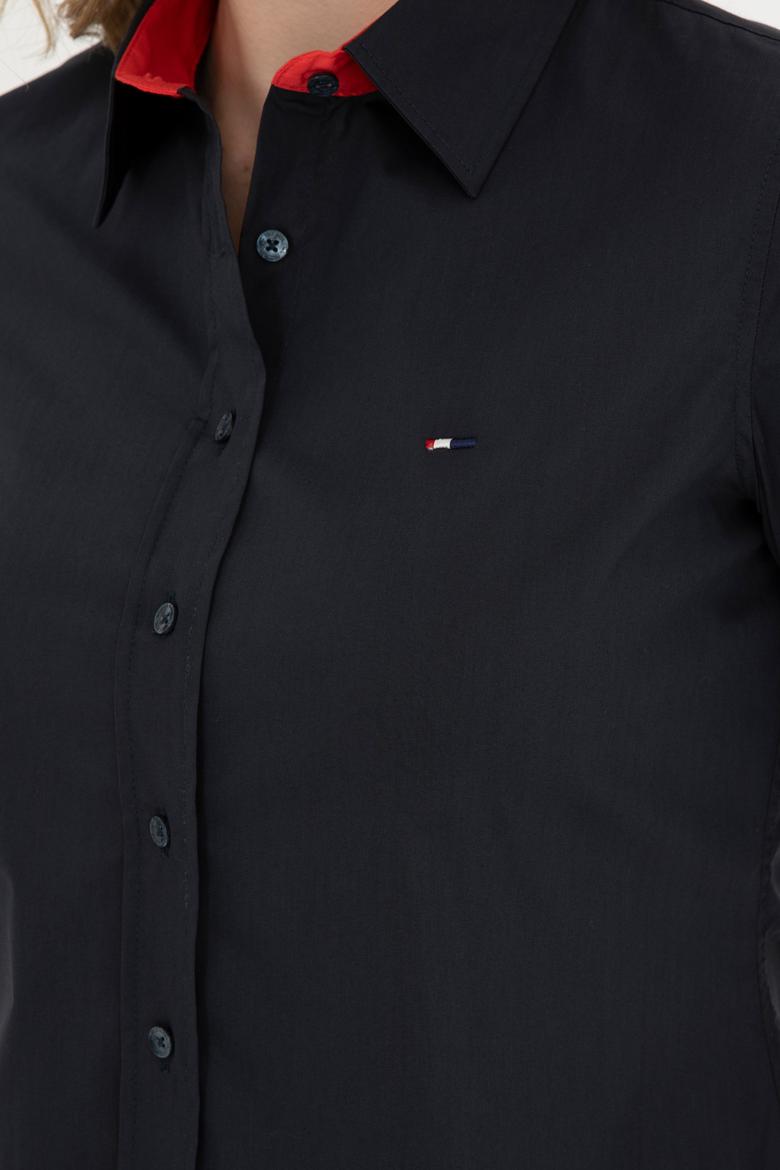 Kadın Lacivert Uzun Kollu Gömlek - 50263723012