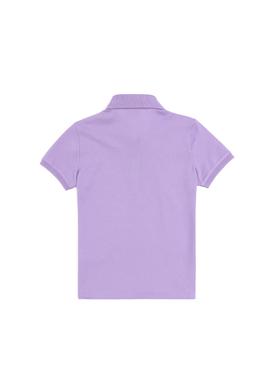 Kız Çocuk Lila Polo Yaka Basic Tişört - 50283286007