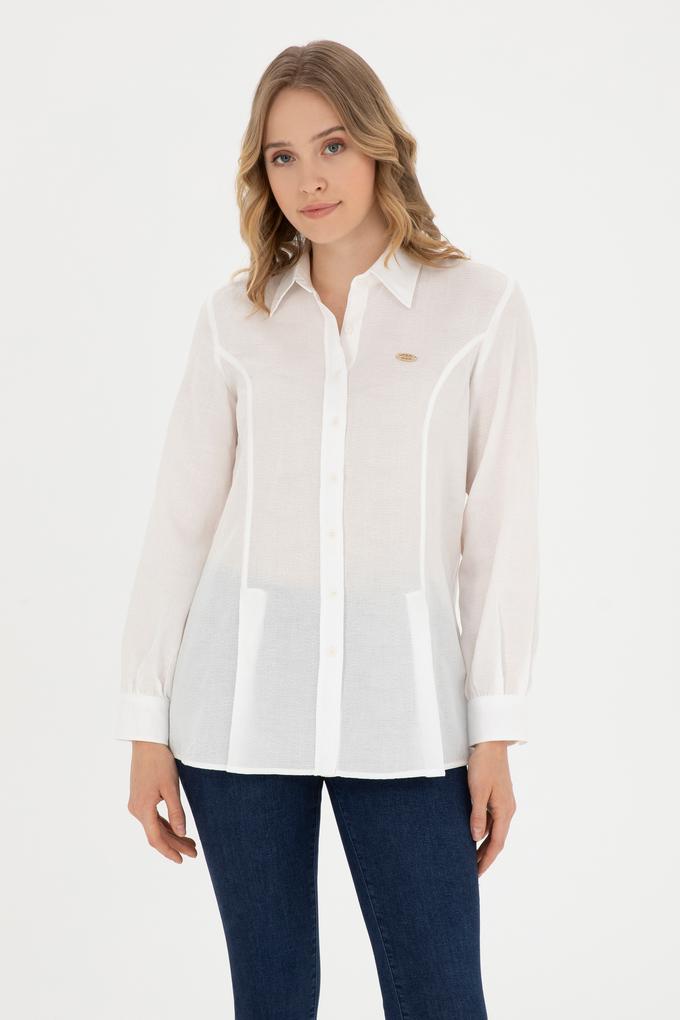 Kadın Ekru Uzun Kollu Gömlek