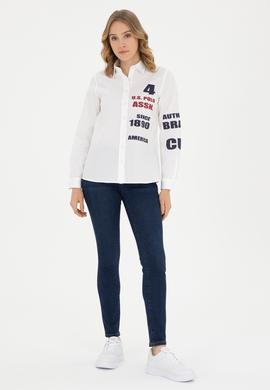 Kadın Beyaz Uzun Kollu Gömlek - 50283646003