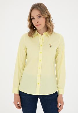 Kadın Fıstık Yeşili Uzun Kollu Basic Gömlek - 50283987065