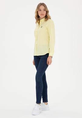 Kadın Fıstık Yeşili Uzun Kollu Basic Gömlek - 50283987065