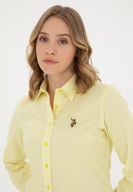 Kadın Fıstık Yeşili Uzun Kollu Basic Gömlek - 50283987065