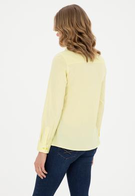 Kadın Fıstık Yeşili Uzun Kollu Basic Gömlek - 50283987065